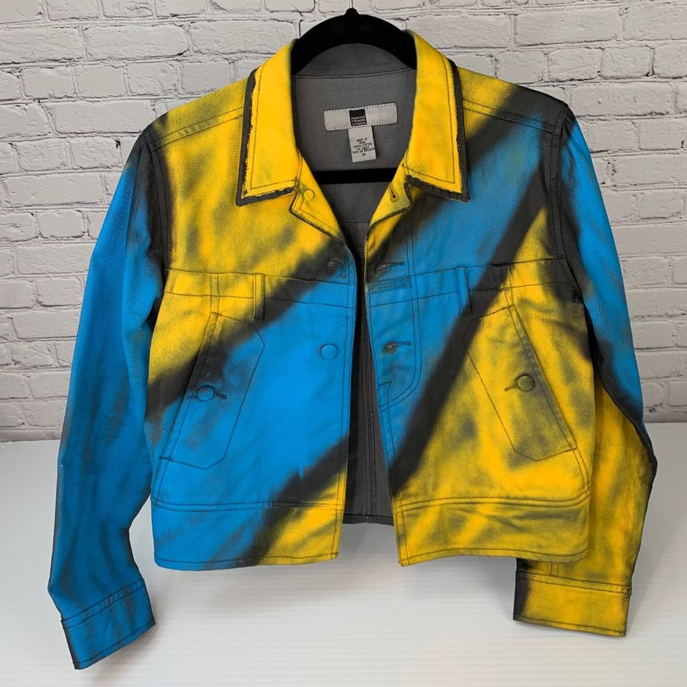 Marithe Francois Girbaud Jacket Women Medium One Of A Kind Hand Painted Rare Ex